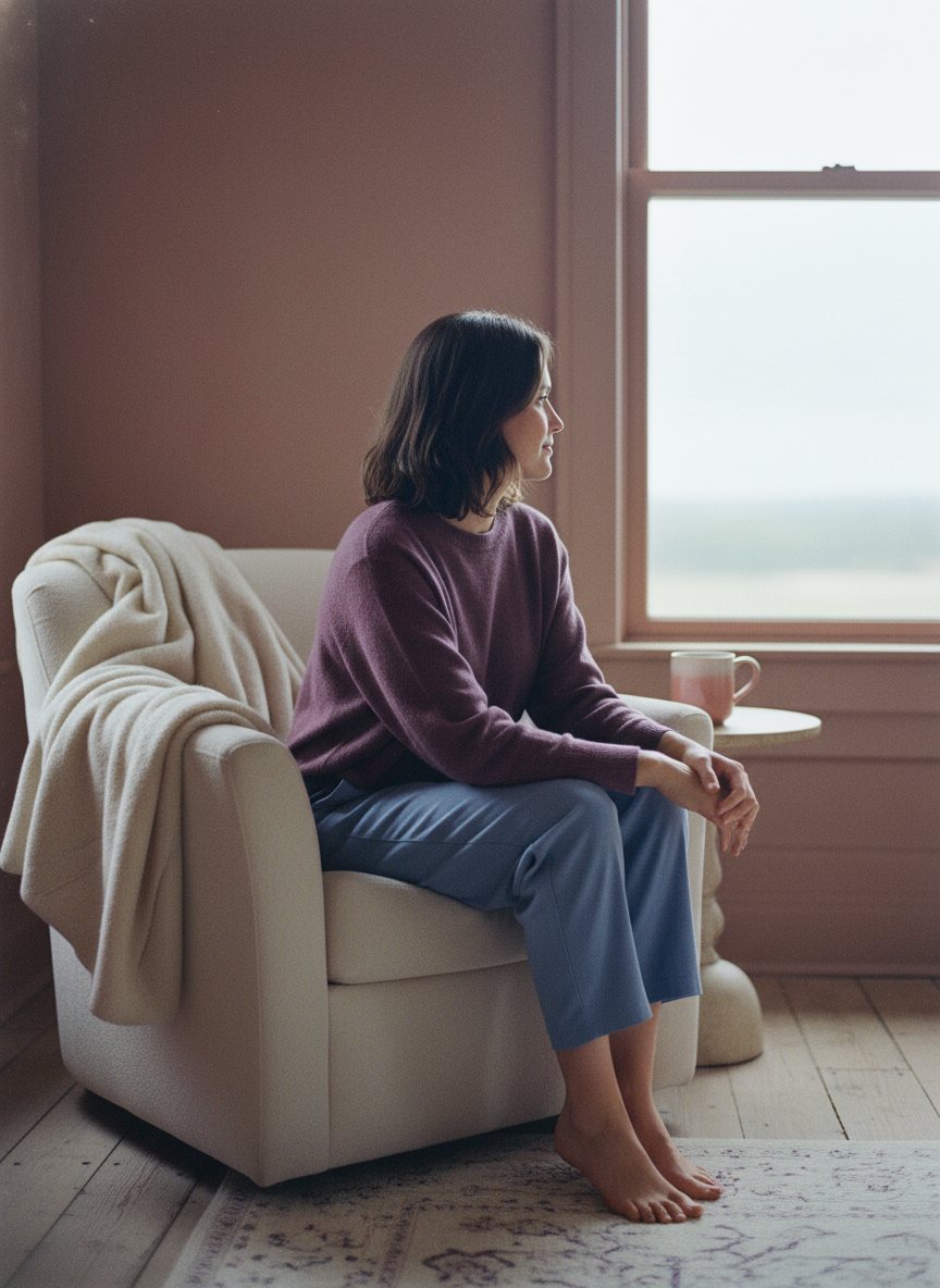 Soft daylight through a window — a calm, reflective moment.
